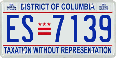 DC license plate ES7139