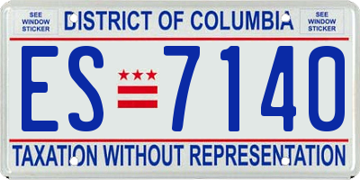 DC license plate ES7140
