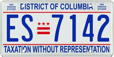 DC license plate ES7142