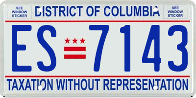 DC license plate ES7143