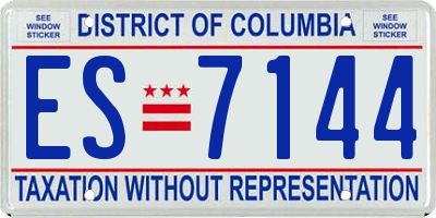 DC license plate ES7144