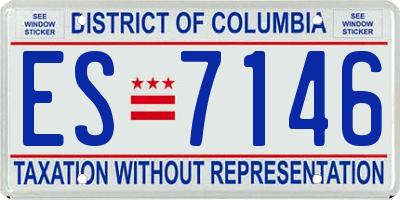 DC license plate ES7146