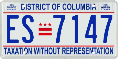 DC license plate ES7147