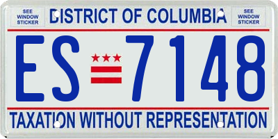 DC license plate ES7148