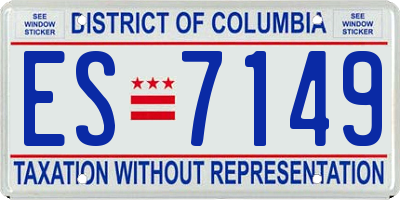 DC license plate ES7149