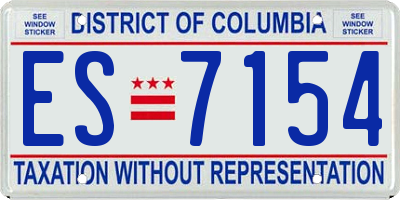 DC license plate ES7154