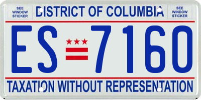 DC license plate ES7160