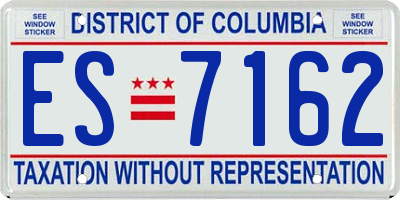 DC license plate ES7162