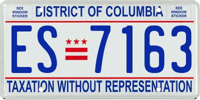 DC license plate ES7163