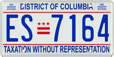 DC license plate ES7164