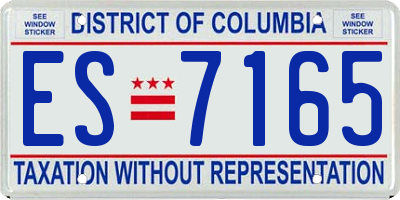 DC license plate ES7165