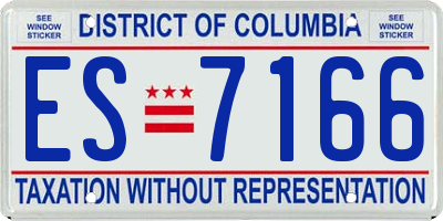 DC license plate ES7166