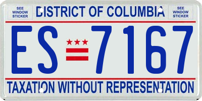 DC license plate ES7167
