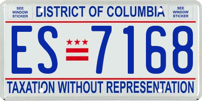 DC license plate ES7168