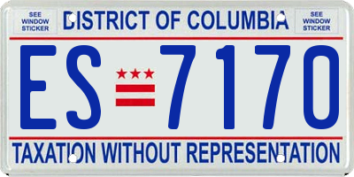 DC license plate ES7170