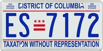 DC license plate ES7172