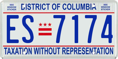 DC license plate ES7174