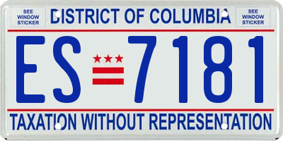 DC license plate ES7181