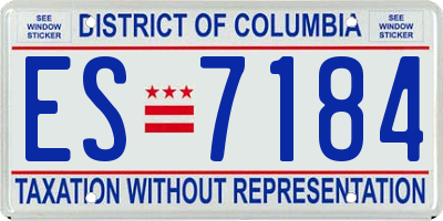 DC license plate ES7184
