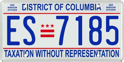 DC license plate ES7185