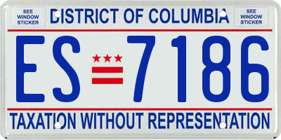 DC license plate ES7186