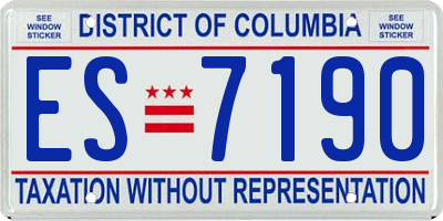 DC license plate ES7190