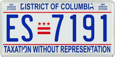 DC license plate ES7191