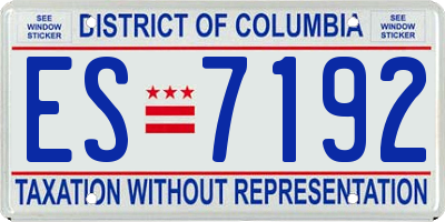 DC license plate ES7192