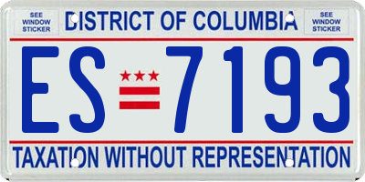DC license plate ES7193