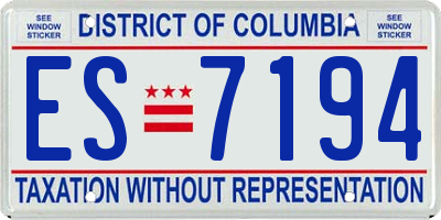 DC license plate ES7194
