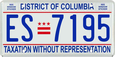 DC license plate ES7195