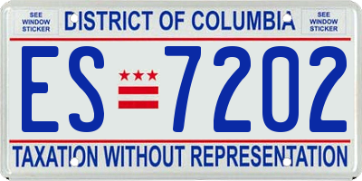 DC license plate ES7202