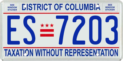 DC license plate ES7203