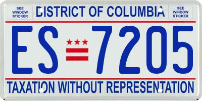DC license plate ES7205