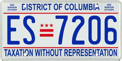 DC license plate ES7206
