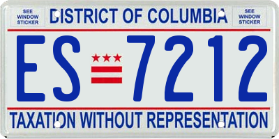 DC license plate ES7212