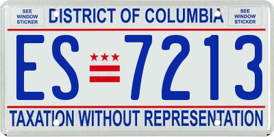 DC license plate ES7213