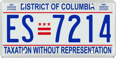 DC license plate ES7214