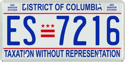 DC license plate ES7216