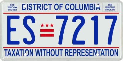 DC license plate ES7217