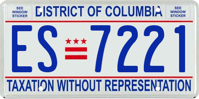 DC license plate ES7221