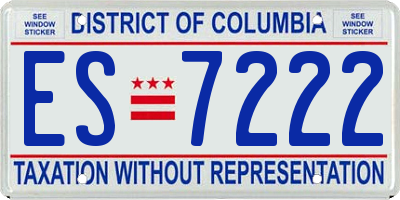 DC license plate ES7222
