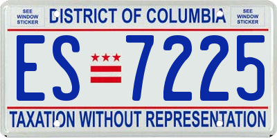 DC license plate ES7225