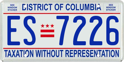 DC license plate ES7226