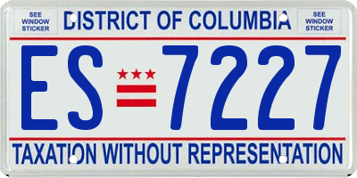 DC license plate ES7227