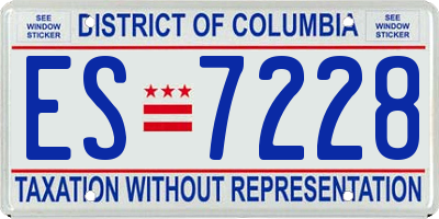 DC license plate ES7228