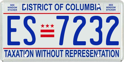 DC license plate ES7232