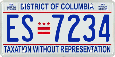 DC license plate ES7234