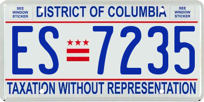 DC license plate ES7235