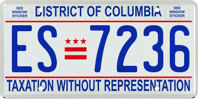 DC license plate ES7236
